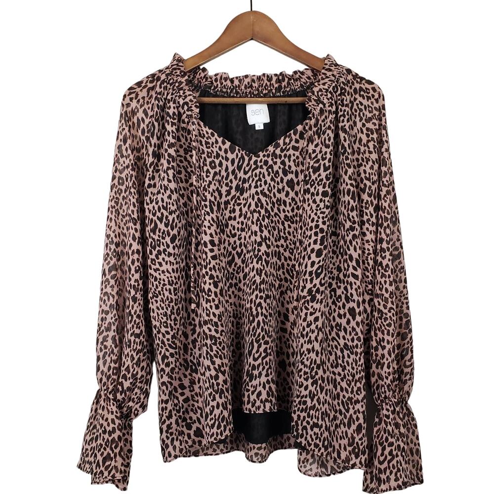 Sen Animal Print Blouse Tunic - S